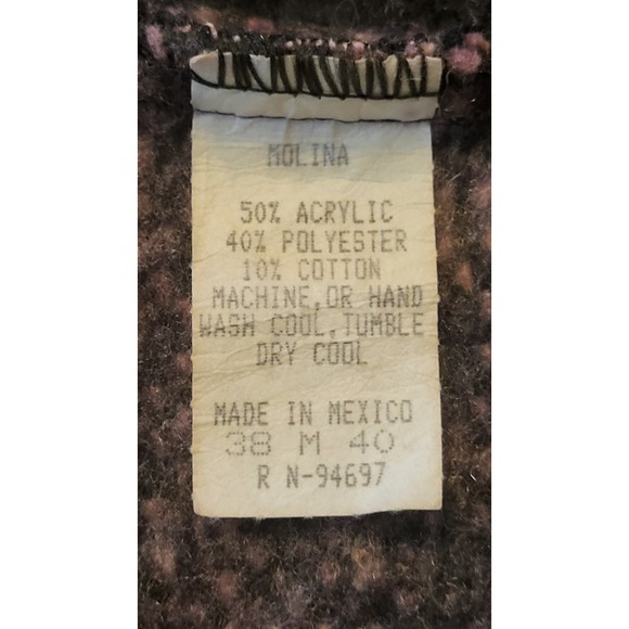 Vintage Molina Baja Hoodie Drug Rug Pullover Size Medium 38-40 - Picture 4 of 8